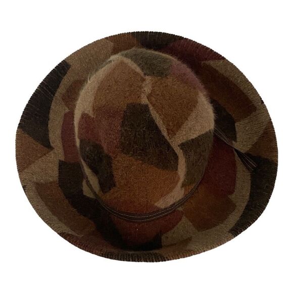 Albertus Swanepoel Brown Camo Pattern Rabbit Hair Blend Fuzzy Floppy Bucket Hat - Picture 4 of 8